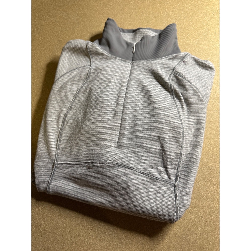 Lululemon Rest Less 1/4 Zip Pullover Grey‎ Space Dye Running Top Size 6